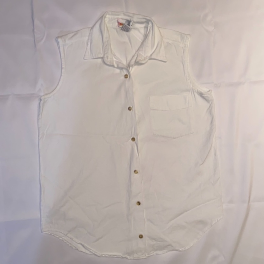 Vintage Cristina Sleeveless Button Down